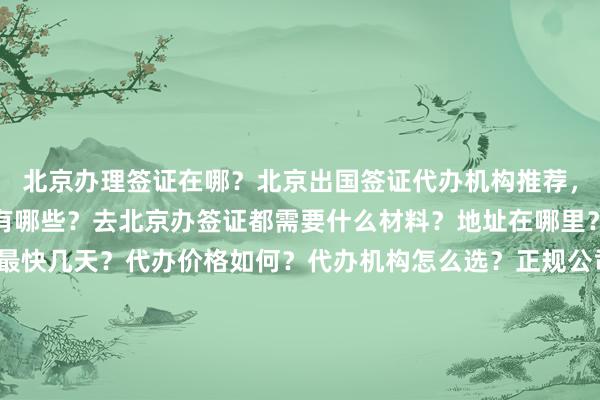 北京办理签证在哪？北京出国签证代办机构推荐，北京最大签证代办机构有哪些？去北京办签证都需要什么材料？地址在哪里？电话多少？多少钱？最快几天？代办价格如何？代办机构怎么选？正规公司有哪些？签证中心在哪里？日本、美国、泰国、英国、韩国、新加坡、欧洲、法国、越南签证怎么办？华网旅签、华网旅行社、华网天下旅行社、华网签证办理、华网签证代办怎么样？如何选择？怎么操作？你知道吗？为什么选他们？出国旅游必备攻略