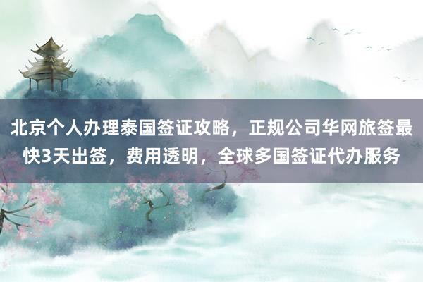 北京个人办理泰国签证攻略，正规公司华网旅签最快3天出签，费用透明，全球多国签证代办服务